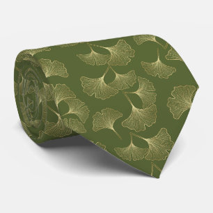 Corbata Hojas Botánicas de Oro Elegantes