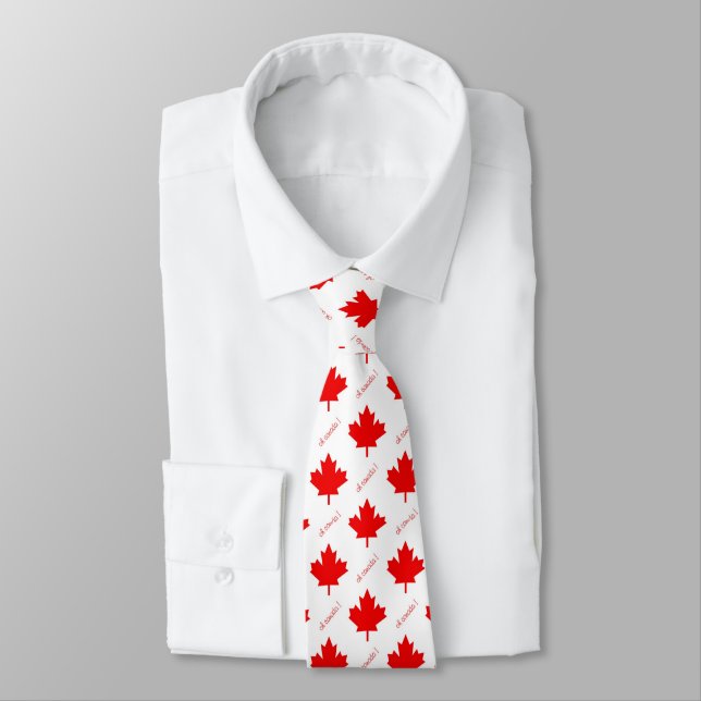 Corbata Hojas de arce rojas de Canadá (Atado)
