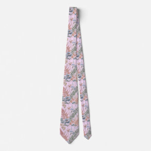 Corbata hojas de helecho piml artístico pastel