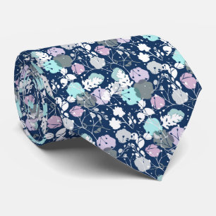 Corbata Hojas de invierno azul marino