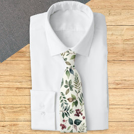Corbata Hojas de invierno y bayas Botánico para hombres