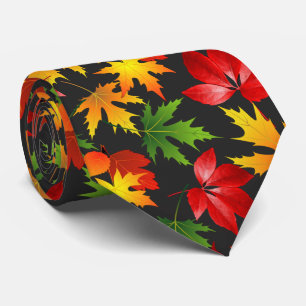 CORBATA HOJAS DE MAPLA COLORADAS