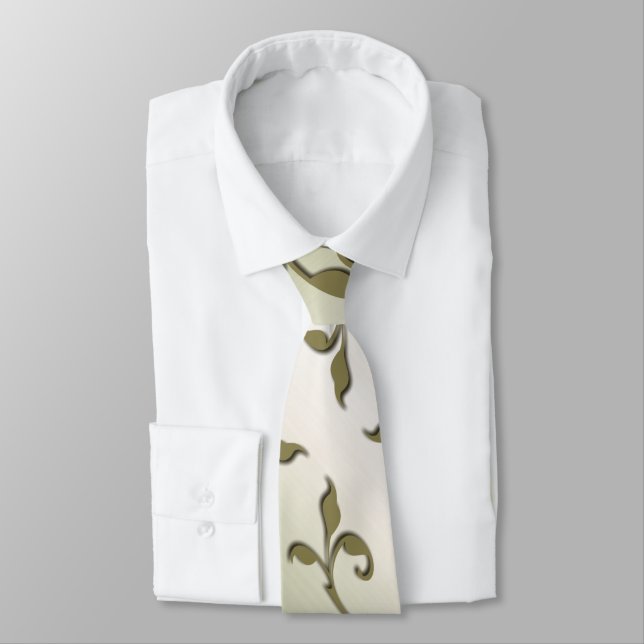 Corbata Hojas de olivo que se desplazan (Atado)