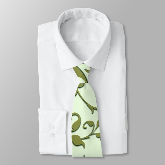 Corbata Hojas de olivo que se desplazan (Atado)