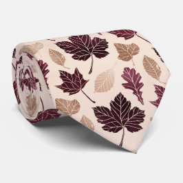 Corbata Hojas de otoño en blanco crema
