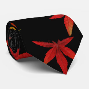 Corbata Hojas de otoño en negro