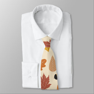 Corbata Hojas de Otoño en Terracota, Marrón y Verde