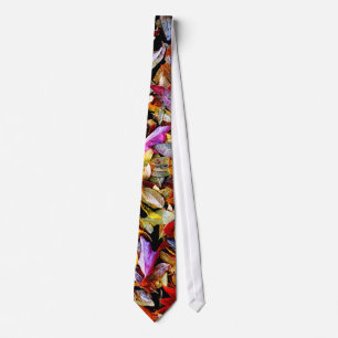 Corbata Hojas de otoño multicoloras escarchadas