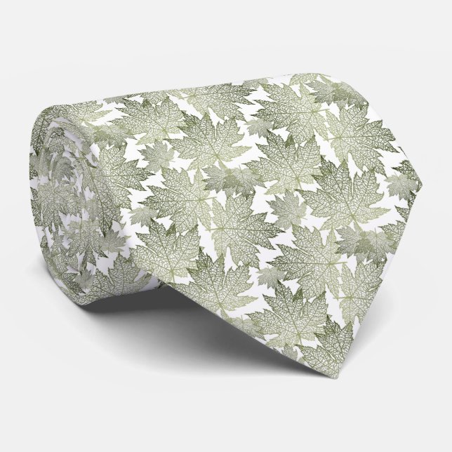 Corbata hojas de Otoverde (Enrollado)