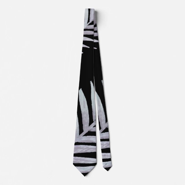 Corbata Hojas de plata acuarela (Anverso)