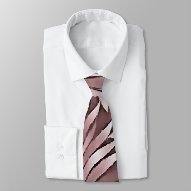 Corbata Hojas dramáticas en paleta blanca de canal de more (Atado)