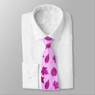 Corbata Hojas otoñales - ciruela y rosa orquídea