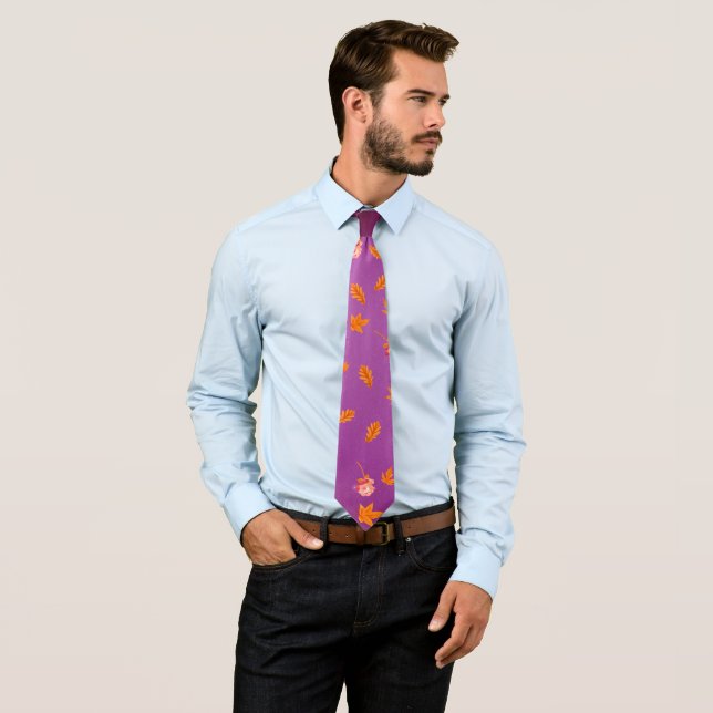 Corbata Hojas otoñales y Rosas de cuello (In situ)
