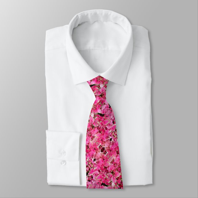 Corbata Hojas rosadas de los hombres (Atado)