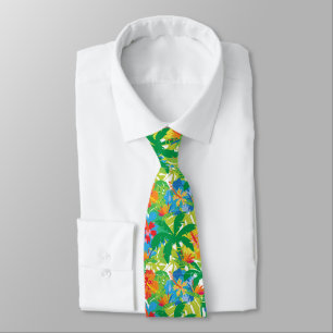 Corbata Hojas tropicales de cuello verde
