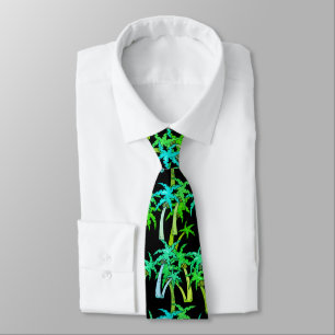 Corbata Hojas tropicales de cuello verde