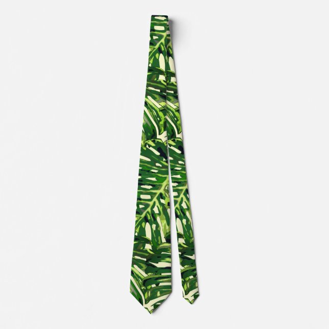 Corbata Hojas tropicales de Monstera (Anverso)