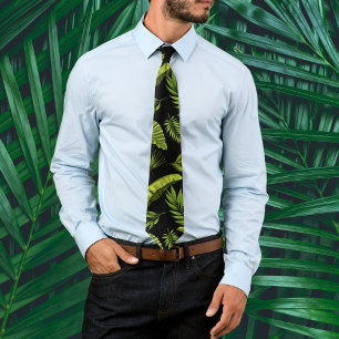 Corbata Hojas Tropicales Divertidas y Modernas