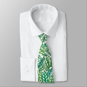 Corbata Hojas tropicales verdes