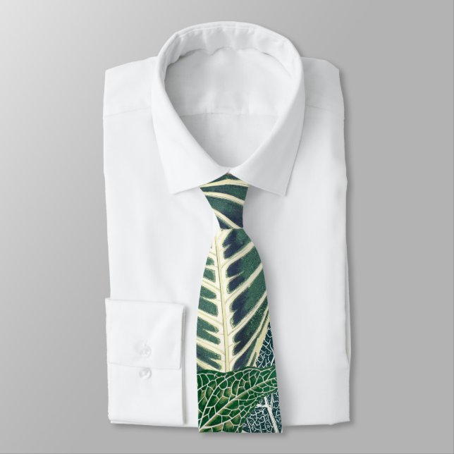 Corbata Hojas tropicales verdes (Atado)