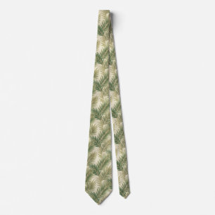 Corbata Hojas Verdes de Palma Tropicales