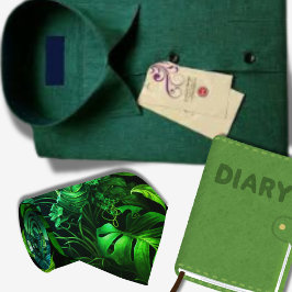 Corbata Hojas verdes tropicales Patrón hawaiano