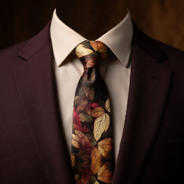 Corbata Hojas viejas Colores de otoño