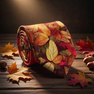 Corbata Hojas viejas Colores de otoño