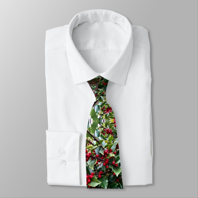 Corbata Hojas y bayas de acebo (Atado)