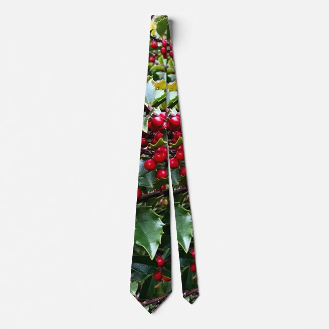 Corbata Hojas y bayas de acebo (Anverso)