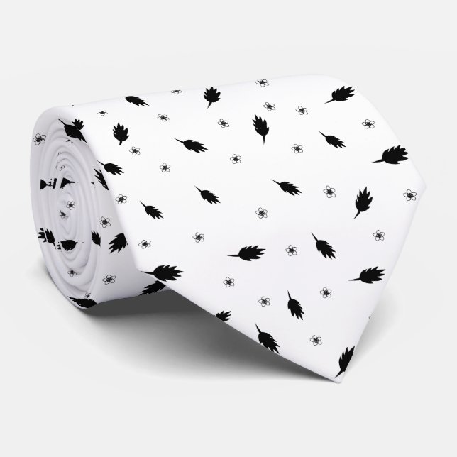 Corbata Hojas y flores (Enrollado)