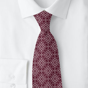 Corbata Hojas y líneas de Burdeos