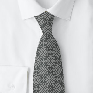 Corbata Hojas y líneas de metal gris