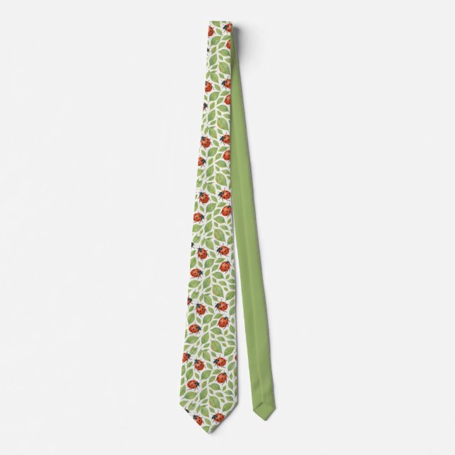 Corbata Hojas y Mariquitas  (Anverso)