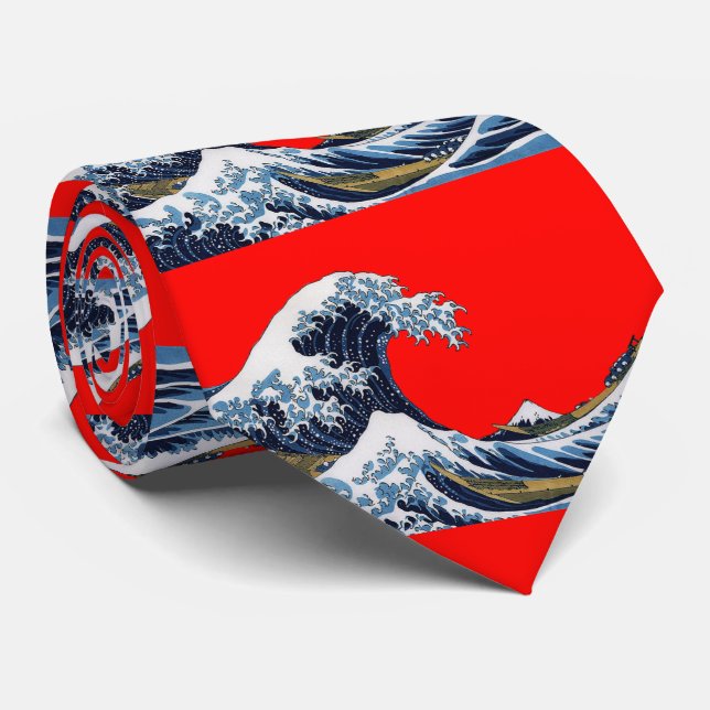 Corbata Hokusai, la gran ola de Kanagawa (Enrollado)