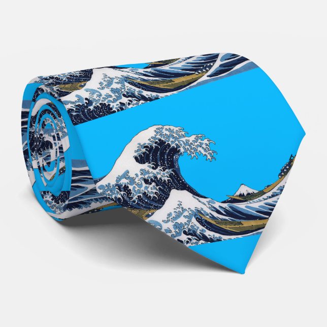Corbata Hokusai, la gran ola de Kanagawa (Enrollado)