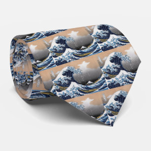 Corbata Hokusai , "La gran ola de Kanagawa"