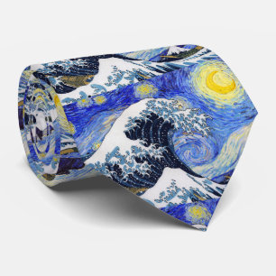 Corbata Hokusai , "La Gran Ola de Kanagawa" + Gogh 2