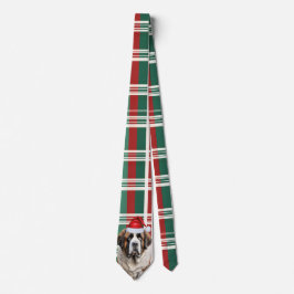 Corbata Holiday Saint Bernard Dog Plaid Christmas