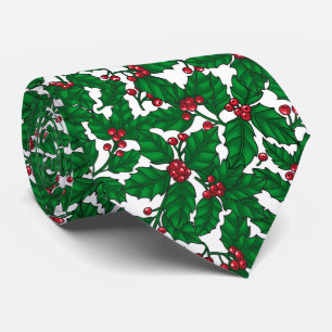 Corbata Holly berry sobre blanco