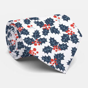 Corbata Holly berry sobre blanco