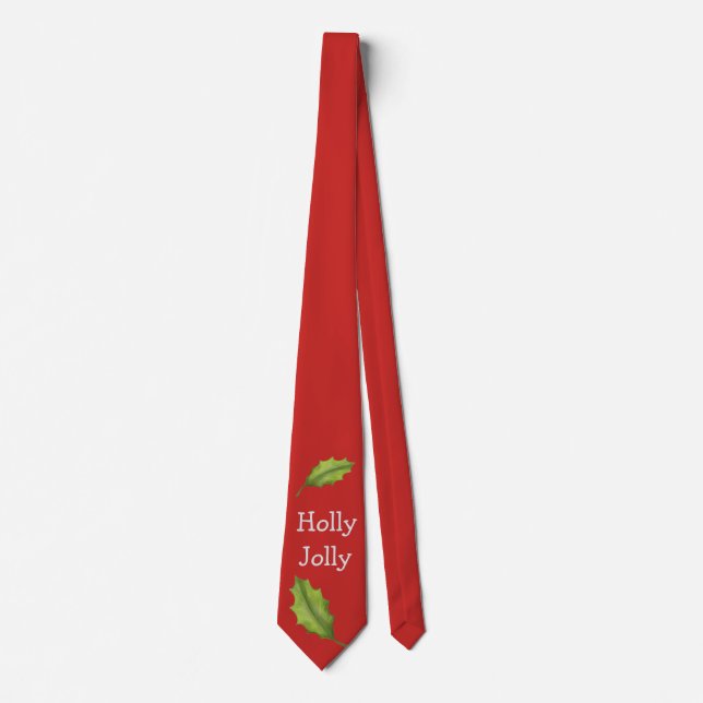 Corbata Holly Jolly Red Navidad Holiday (Anverso)