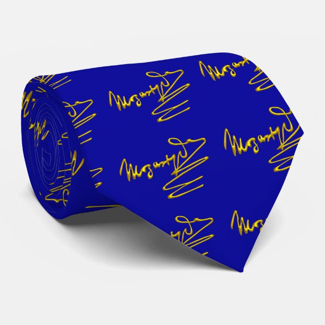 Corbata HOMAGE TO MOZART, Gold Blue (Enrollado)