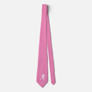 Corbata Hombre corriendo una silueta sobre fondo rosado