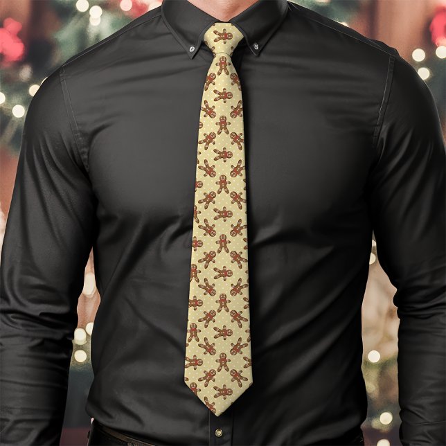 Corbata Hombre de Jengibre Amarillo Lunares Navidad (Subido por el creador)