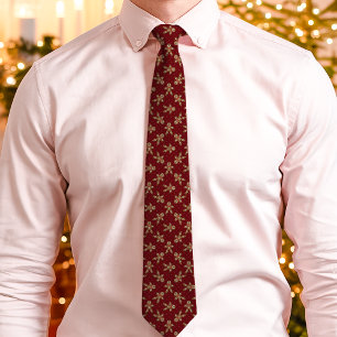 Corbata Hombre de Jengibre Rojo Lunares Navidad