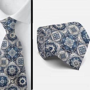 Corbata Hombre de negocios de lujo mundano Baldosa azul
