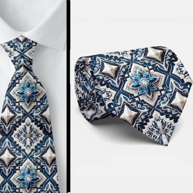 Corbata Hombre de negocios de lujo mundano | Baldosa azul  (Subido por el creador)