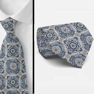 Corbata Hombre de negocios de lujo mundano Baldosa azul