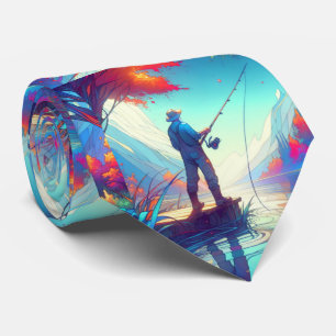 Corbata Hombre Pescando De Pie